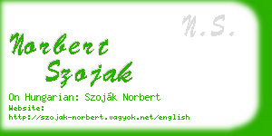 norbert szojak business card